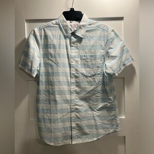 Penguin white and blue short sleeve button down